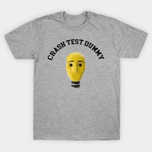 Crash Test Dummy Yellow Head with Safety Mark Background T-Shirt